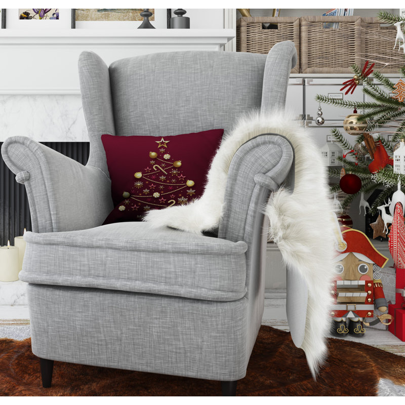 December Outdoor Throw Pillow, 24" x 24"