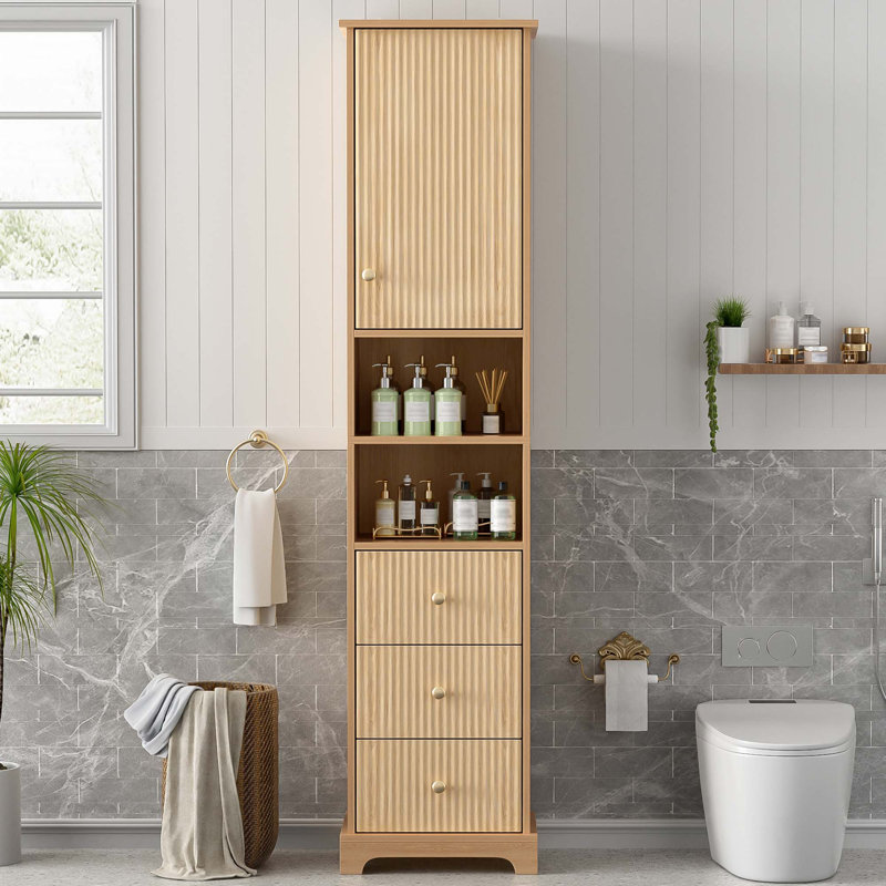 Armoire de salle de bain autoportante de 67,7 po de hauteur