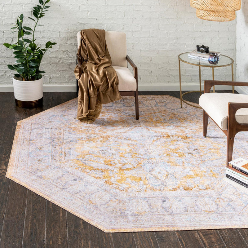 Saphira Chenille Oriental Indoor Rug, Octagon 7'6" x 7'6"