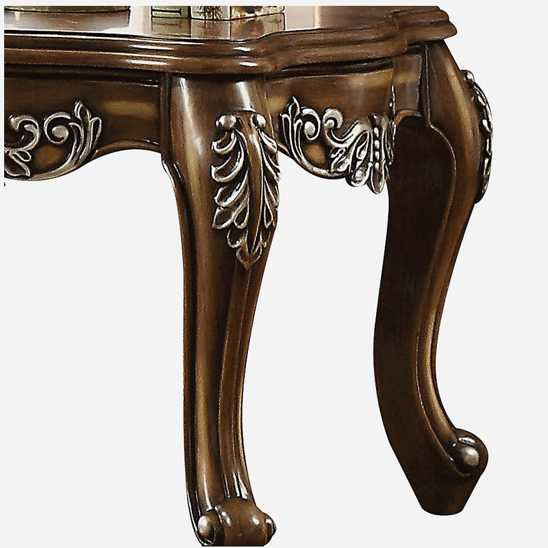 Table de bout en chêne rustique, pieds de style Queen Anne