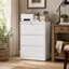 Classeur latéral Bizoe à 4 tiroirs avec serrure, blanc, en métal, pour bureau à domicile, grand classeur horizontal en acier pour dossiers suspendus aux formats Lettre, Légal, A4 et F4, système de verrouillage anti-basculement.-83759600-196115788