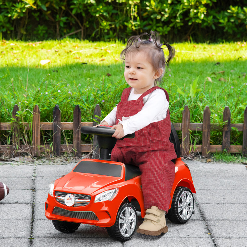 Red Toddler Foot-to-Floor Ride-On Car with Horn and Storage