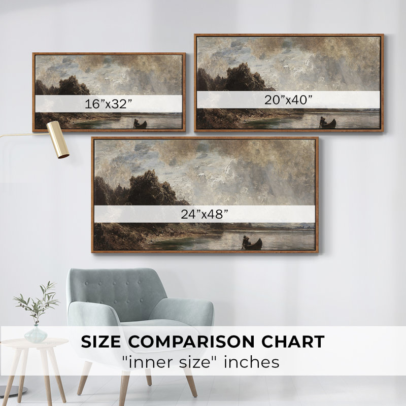 Paysage, série CCLX, toile tendue avec châssis, prête à être accrochée, H 25 po x l 49 po, Noyer