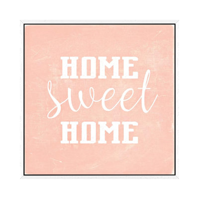Home Sweet Home Scandi Coral by Monika Strigel - Print on Canvas