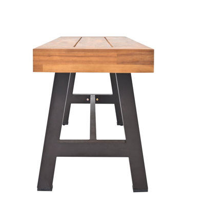 Outdoor Dining Furniture For 7 - 8 Person With Wood Chairs, Removable Cushions, Space Saving Feature, And Indoor/Outdoor Use Thicker Table, Ergonomic Seating, Stability On Uneven Ground Surfaces