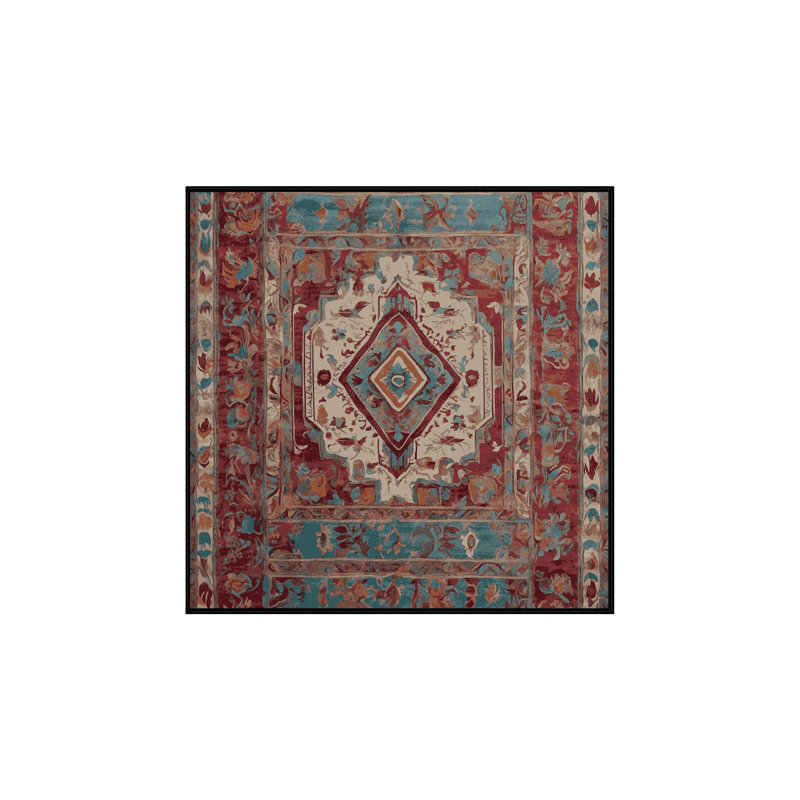 Machine Washable Brown Area Rug, Square 7'