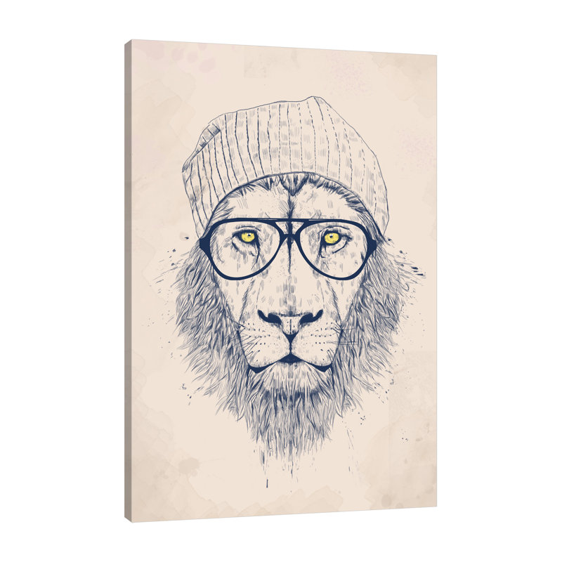 « cool lion », impression sur toile tendue, H 48 po x l 32 po x P 1,5 po