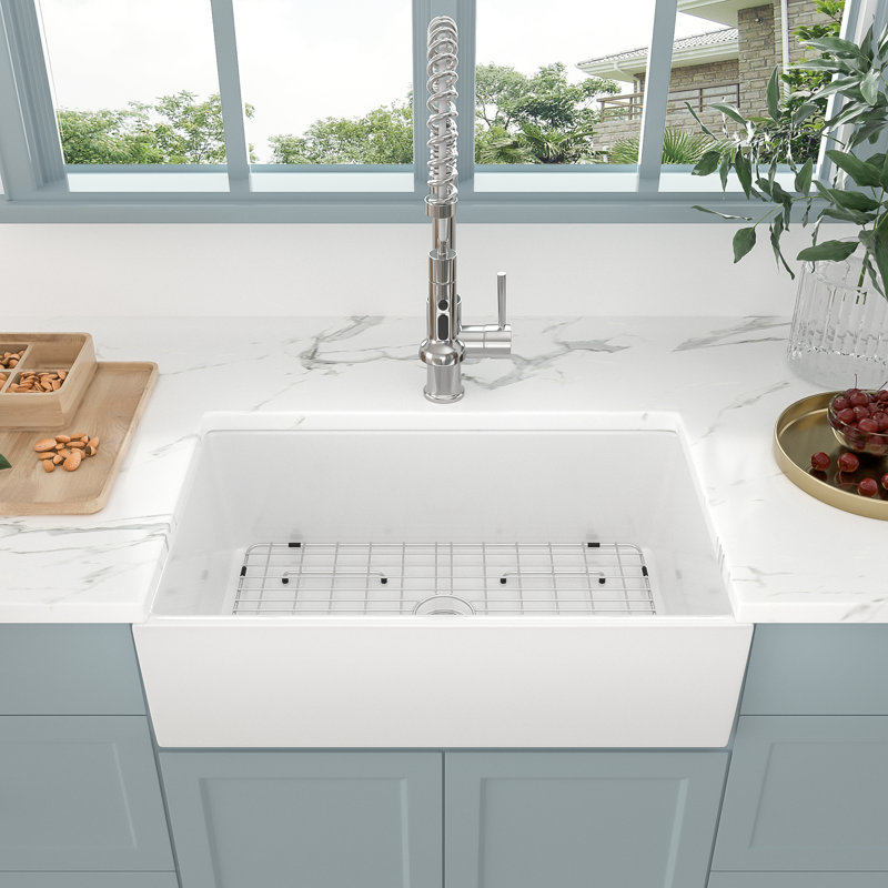 33'' L Single Bowl Ceramic Kitchen Sink