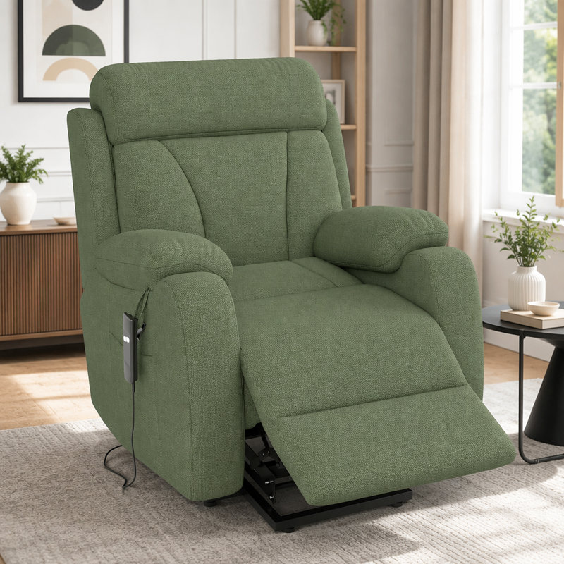 Fauteuil inclinable électrique Power Lift, Tissu velours flocon de neige, Dark Green