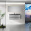 Meuble-lavabo flottant 48 po avec lavabo, meuble de rangement mural avec lavabo à quartz noir et tiroirs à fermeture en douceur entièrement assemblés, gris ciment série EDI-131570634