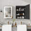 LED Bathroom Mirror Cabinet with Charging, Bathroom Storage Cupboard with Adjustable Shelves-1321196885-1321196887