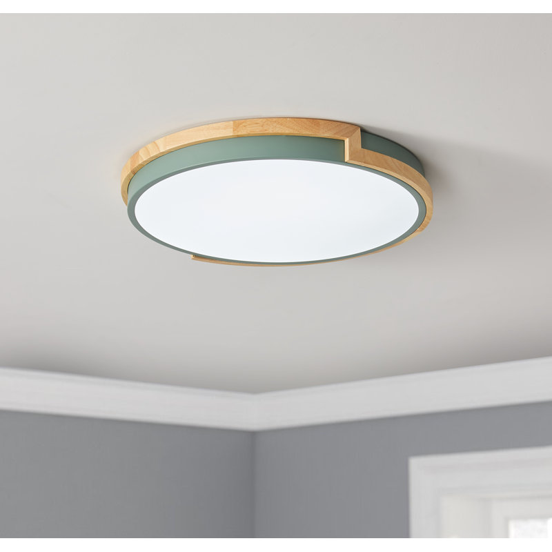 Plafonnier encastré simple à 1 lumière DEL, Vert / brun