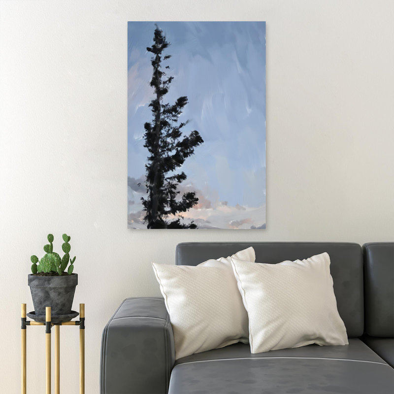 A Tall Tree Under Blue Sky - 1 pièce, impression sur toile tendue, H 14 po x l 11 po x P 2 po