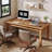 70" Farmhouse Computer Desk With Legs, Executive Desk With Thickened Frame