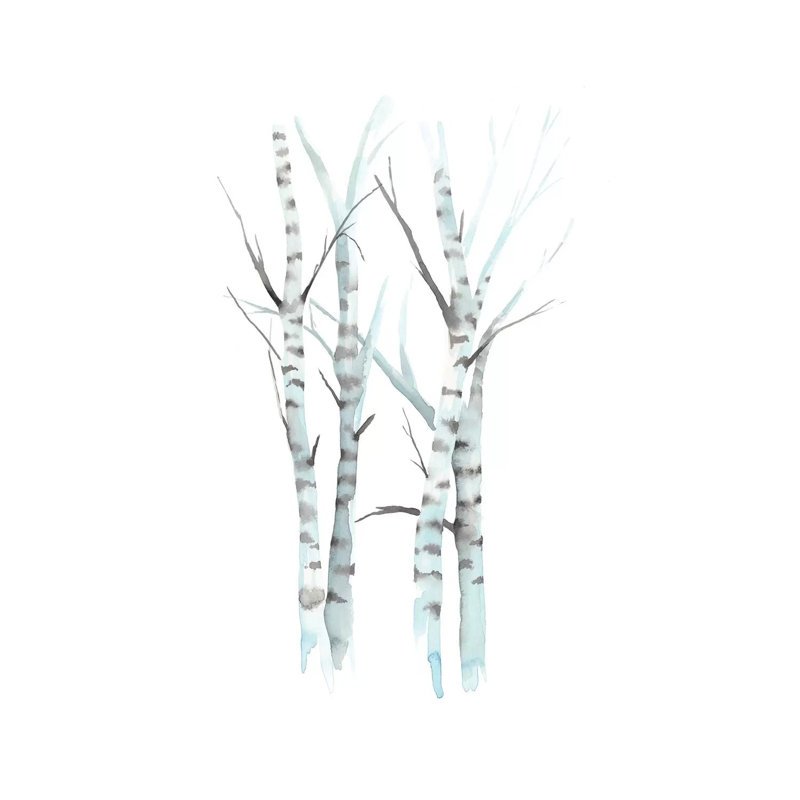 Aquarelle Birches I by Grace Popp - Wrapped Canvas Painting, 20.32 cm H x 30.48 cm W