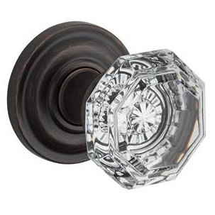 Baldwin Crystal Passage Door Knob with Traditional Round Rose