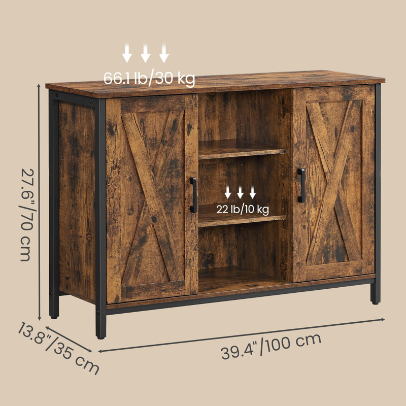 Buffet, Buffet, Armoire d'appoint, Portes de grange, Rustique
