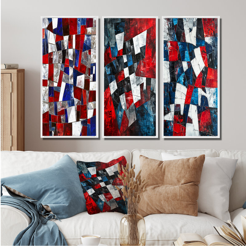 «Unity In Force Usa Flag Fragments I» - États-Unis, collection de reproductions sur toile Patriotist, H 40 po x l 60 po