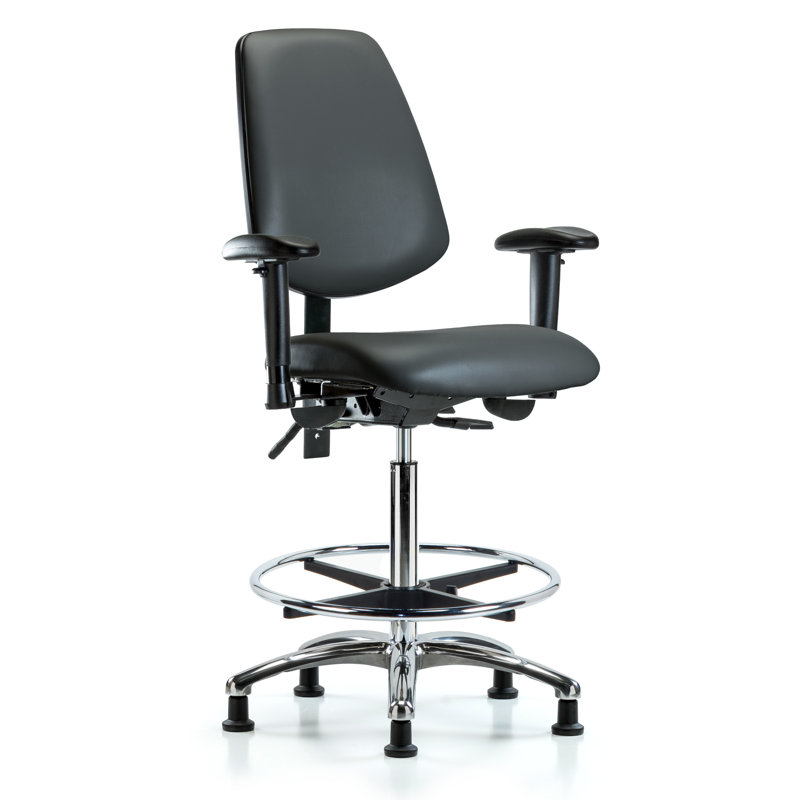 Chaise de travail ergonomique Landolfo, Carbone, Patins, Oui