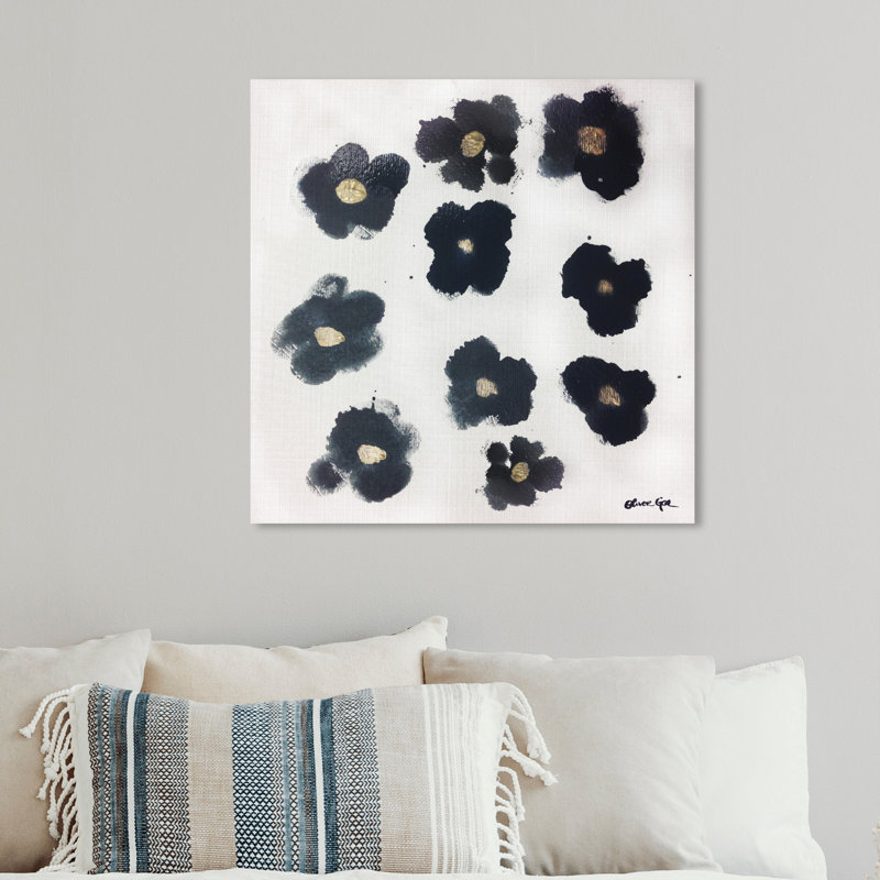 Coco's Gold Camellias - Graphic Art, Wrapped Canvas, 12" H x 12" W, No Mat
