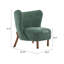 Chaise d'appoint moderne sans accoudoirs, structure en bois vert, parfaite pour la décoration intérieure