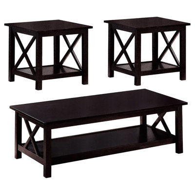 Table d'appoint Dark 3 avec rangement en bois et tables d'apparence