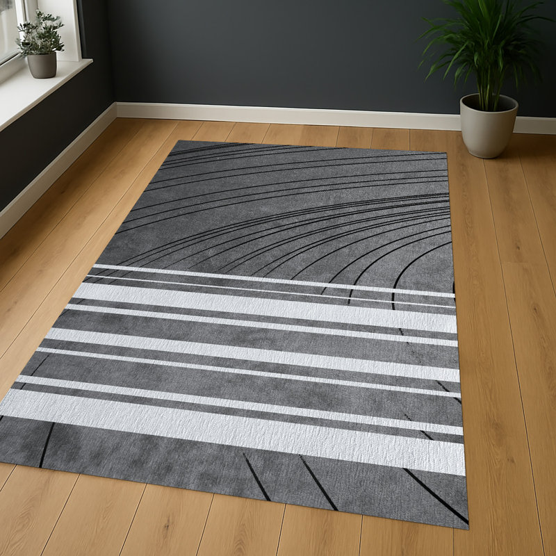 Geometric Area Rug, Runner 70 x 140 cm
