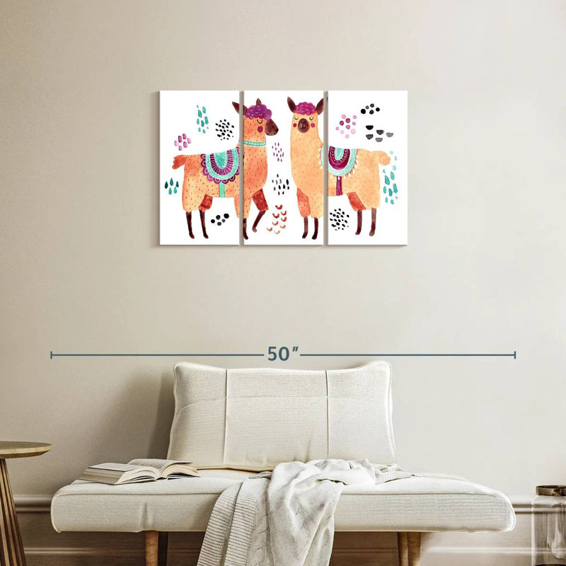 Colorful Llamas, 20" H x 33" W
