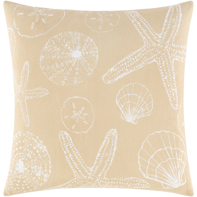  Sea Life Cotton Throw Pillow, Poly Fill