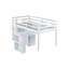 Lit mezzanine simple en bois d'hévéa avec options de rangement et bureau à tiroirs blanc-1897627760