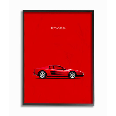" Minimal Bright Testarossa Car Poster "