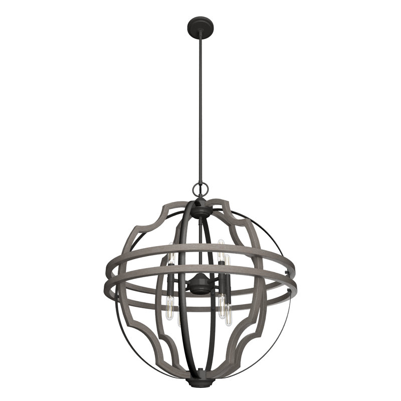 Lustre spectaculaire et unique à 8 lumières Stone Creek, Noir