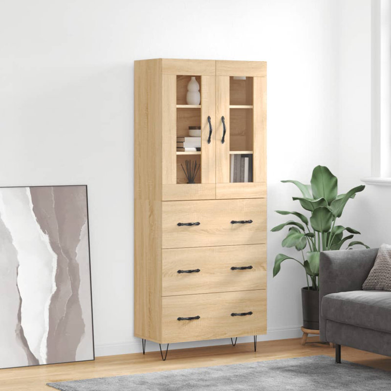 Tetteh 2 Door Manufactured Wood Wardrobe, Sonoma Oak