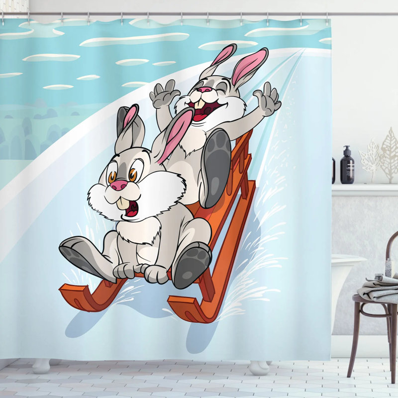 Shower Curtain with Hooks Included, 75" H x 69" W