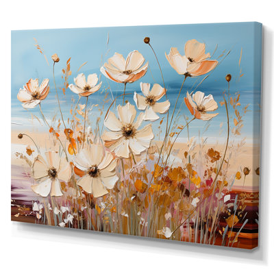 «Beige Wildflowers», impression sur toile