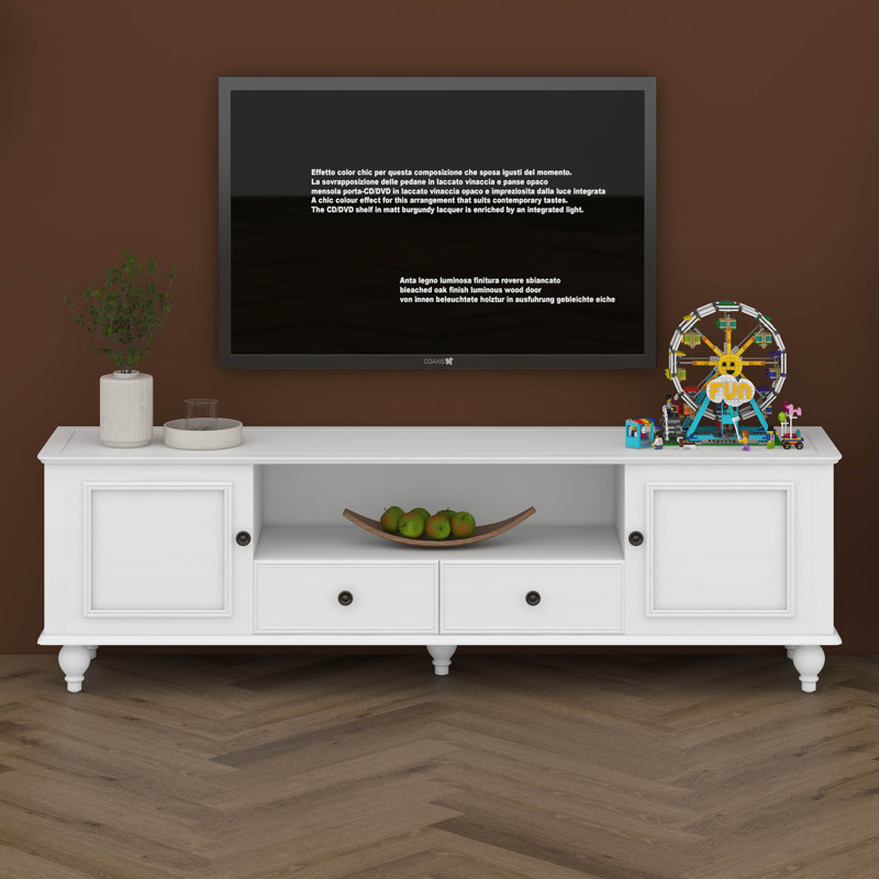 Meuble télé 70,9 po Modern, Blanc