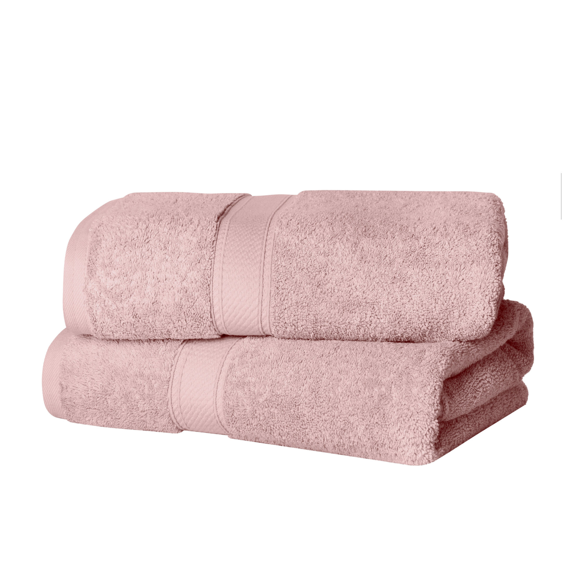 Renata 800 GSM 2 Piece Certified Egyptian Cotton Bath Towel Set , Tea Rose
