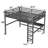 Queen Size Metal Loft Bed With Power Outlet, Led Lightd And Desk-977575748