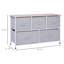 Armoire de rangement pour chambre grise - Cube de rangement horizontal à 5 tiroirs de 40 po avec étagère en tissu