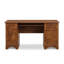 Bureau d'ordinateur en érable brossé, dimensions : 73,7 cm (H) x 59,6 cm (L) x 151 cm (P). Comprend un plateau pour clavier, un tiroir à dossiers suspendus et un passe-câbles de rangement.
