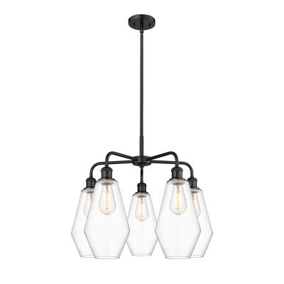 Lustre géométrique à intensité variable en acier à 5 lumières Amylea