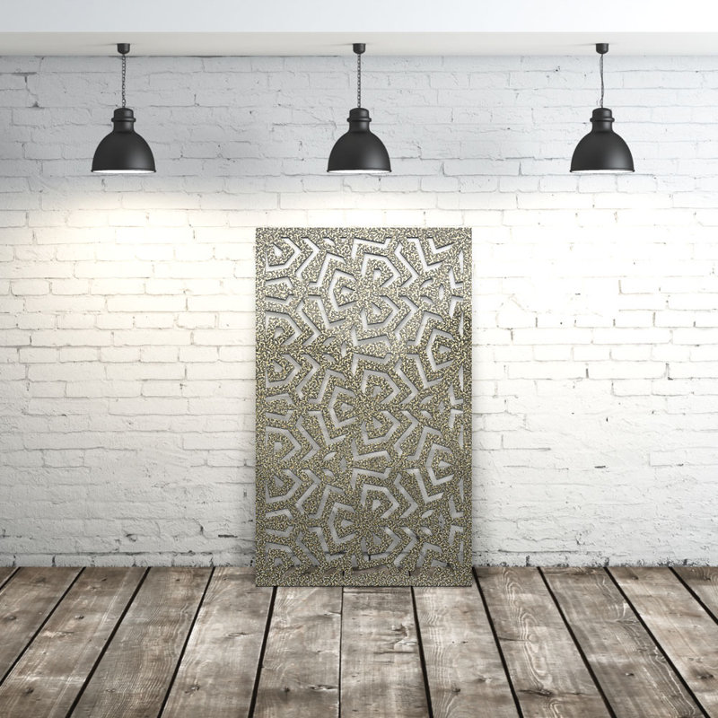 Panneau d'intimité en aluminium découpé au laser Modern Clover - art mural extérieur thermolaqué en métal, cloison décorative