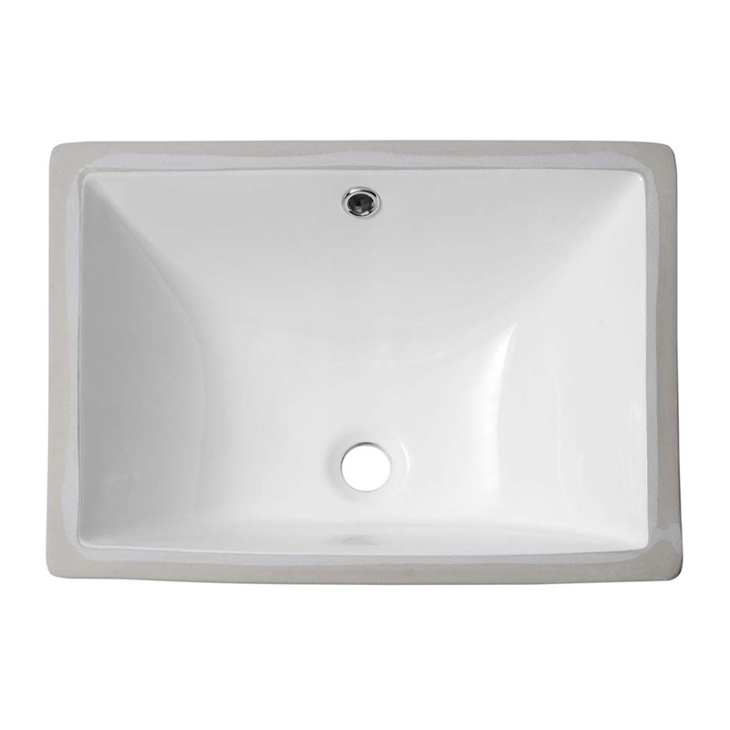 Évier encastré moderne en céramique blanche avec trop-plein 19,77 x 15 x 7,6, pour salle de bain, teinture pour salle de bain 19,77 po x 15 po
