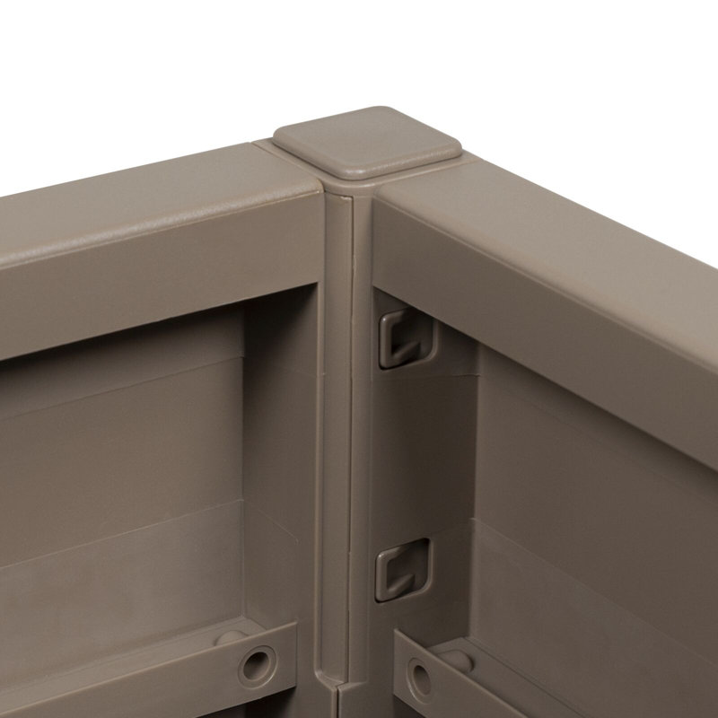 Boîte à fleurs en plastique brun clair 14,17 x 14,17 x 13,78 po, Brun