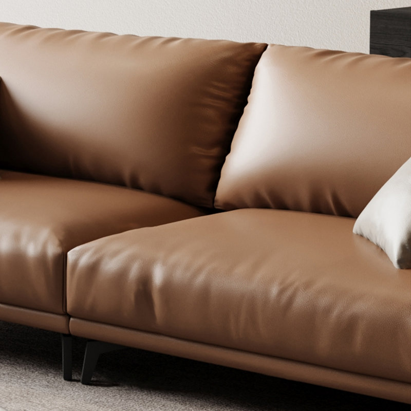 Brown Genuine Leather Modular Sofa