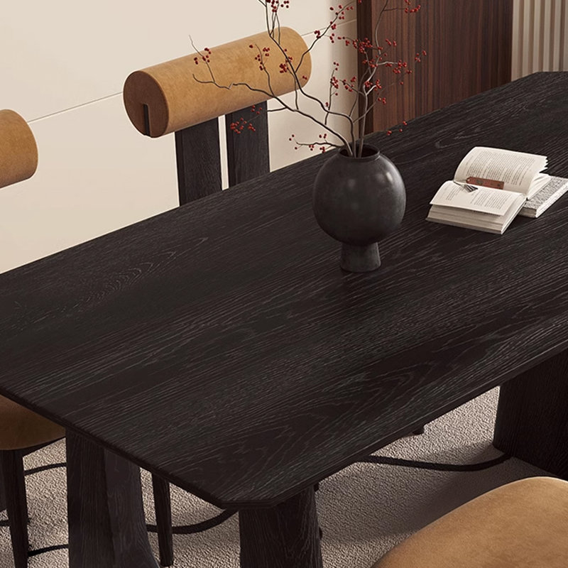 Table de salle à manger rectangulaire en bois massif de style français, H 29,53 po x L 55,12 po x l 31,5 po