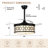 42" Modern Ceiling Fan with Lights and Remote, 6-Speed Reverisble DC Motor, Retractable Fandelier for Bedroom, Patioo