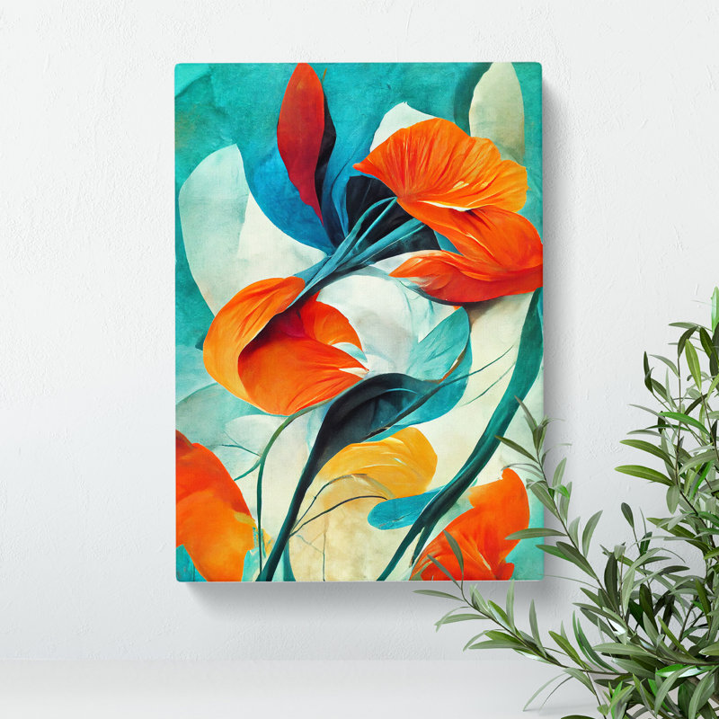 XC1022-1786X Delicate Abstract Floral No.1 - Wrapped Canvas Print, 60cm H x 40cm W x 3cm D