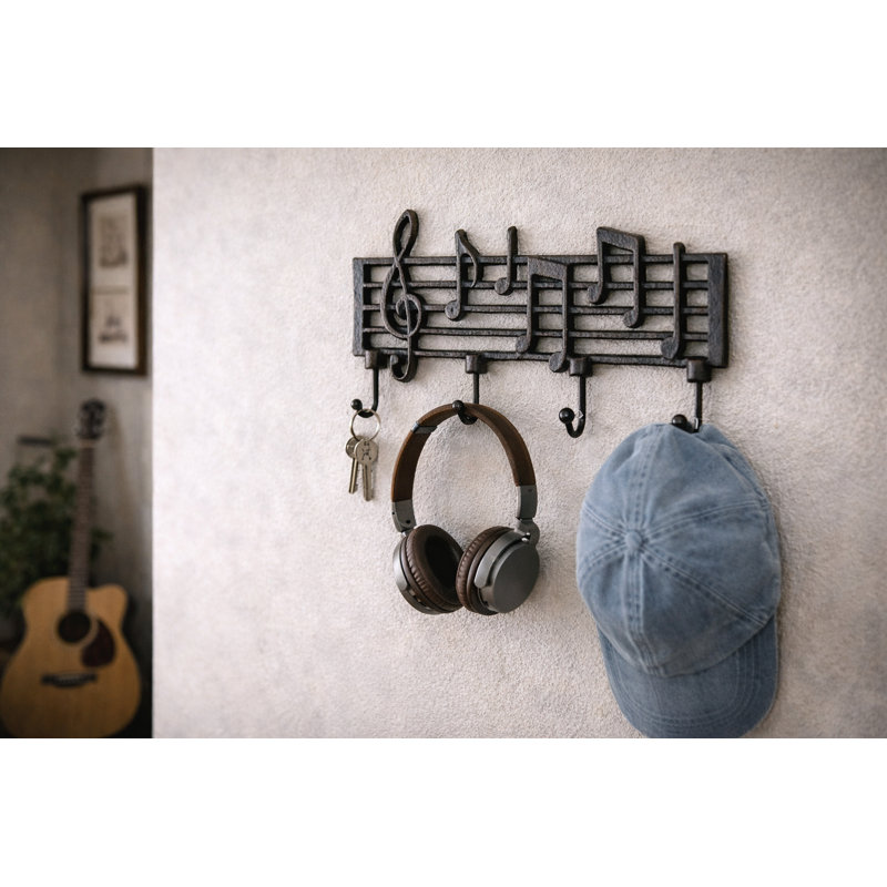 Porte-manteau mural stave musical Heintzelman