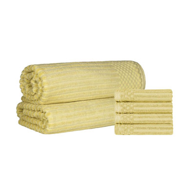 Keshayla 6-Piece Ribbed Cotton Towel Set